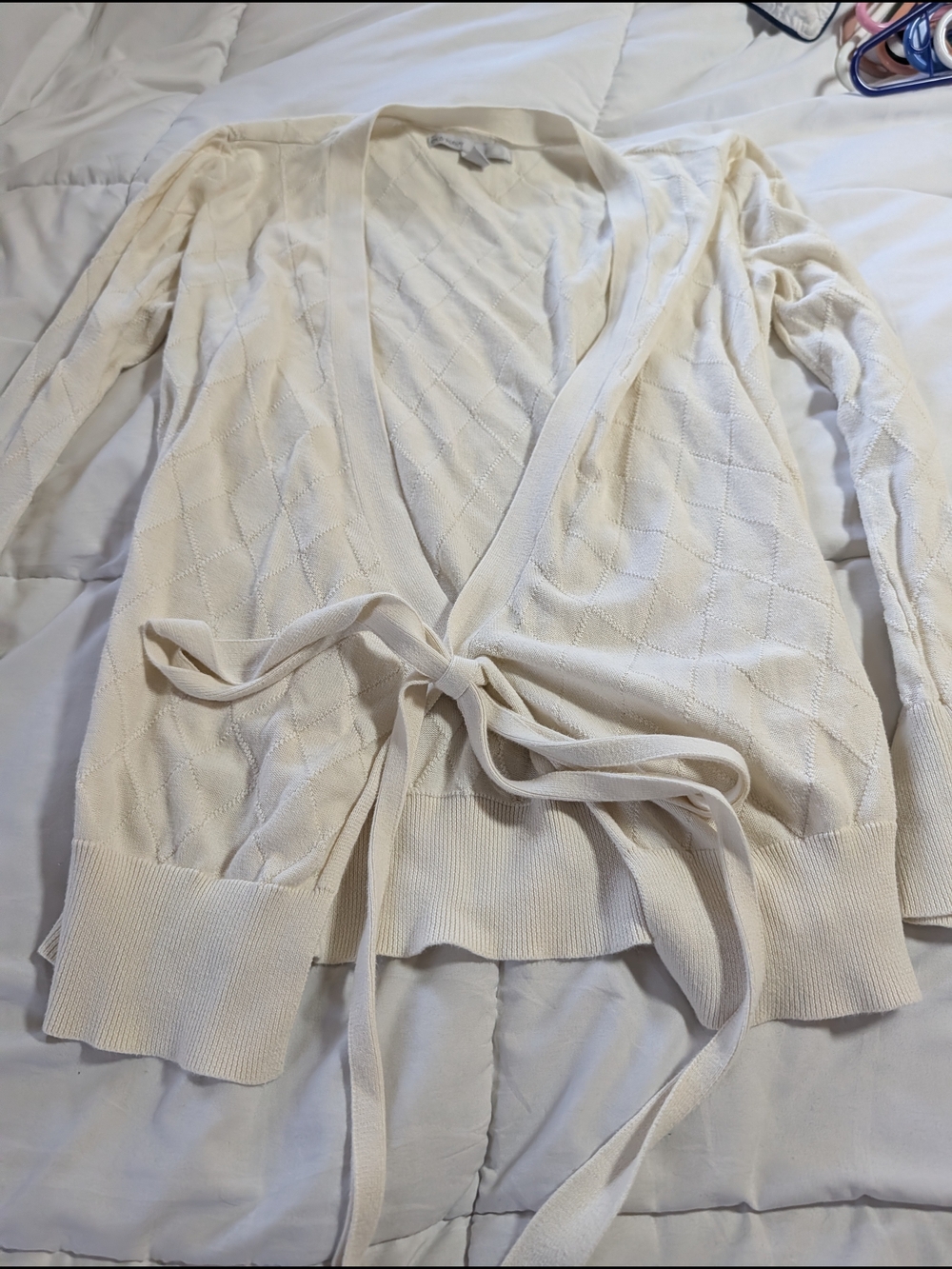 Old Navy Cream Tie-Waist Sweater Cardigan